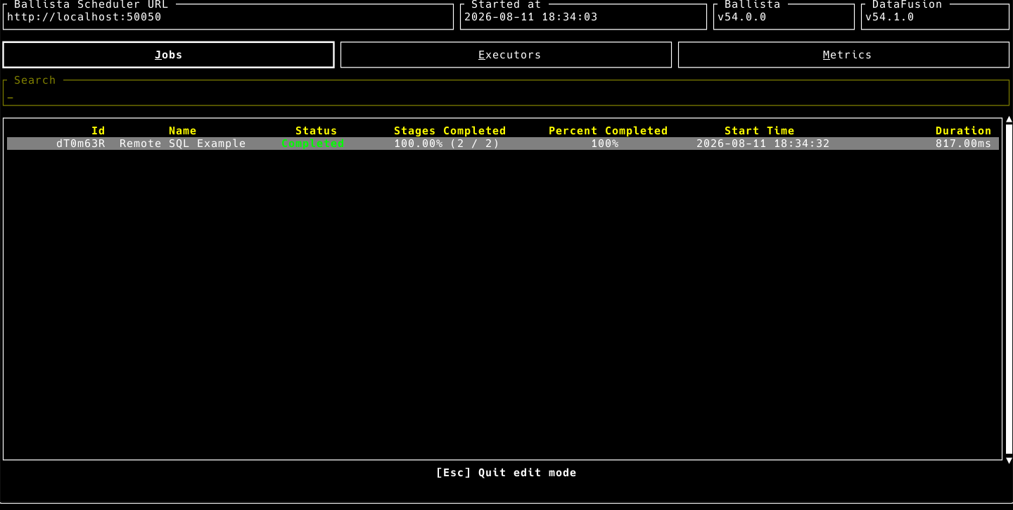 Web TUI search view